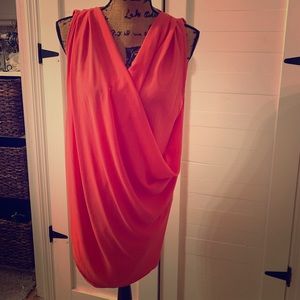 BouBou coral drapey dress